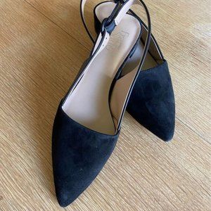 Franco Sarto Black Suede/Leather Slingback-Women's Size 9-New in box